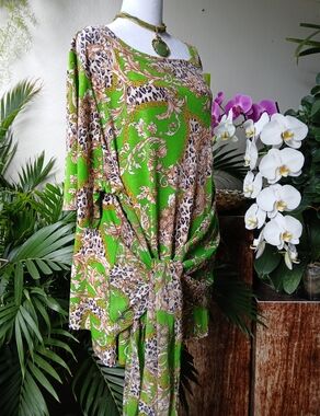 🔥ANIMAL LEOPARD Print Tunic Top  & FREE NECKLACE SIZE 3XL